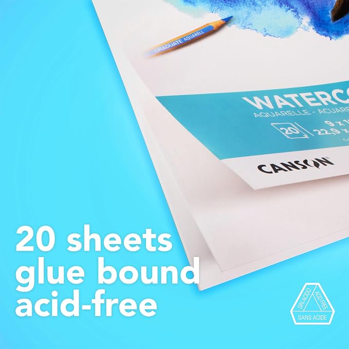 Canson Graduate Watercolor Pad, 9x12 inch, 20 Sheets | Artist Paper - Image 3