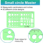 11PCS Geometric Drawings Templates, Drafting Stencils Measuring Tools, - Image 7
