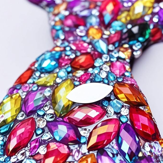 100 Pcs 15x7mm AB Colorful Jewels Gems Rhinestones - Image 3