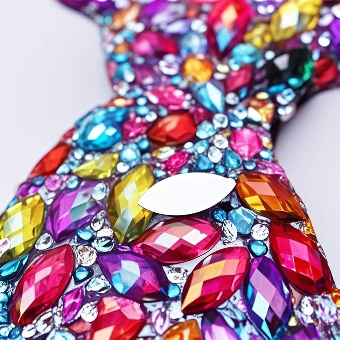 100 Pcs 15x7mm AB Colorful Jewels Gems Rhinestones - Image 3