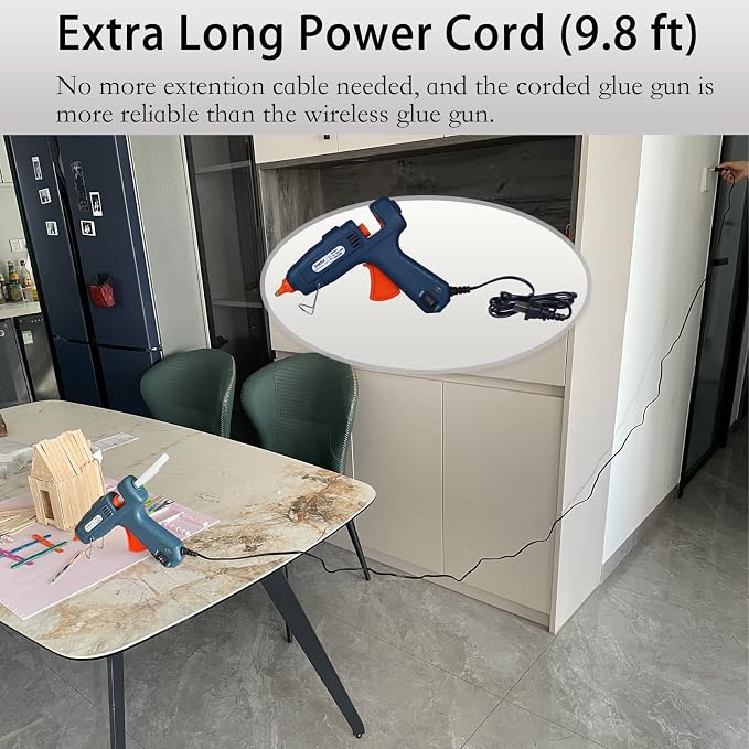 Full Size Hot Glue Gun with Case, 60W/100W/OFF Switch, 9.8ft Extra-long Power - Image 2