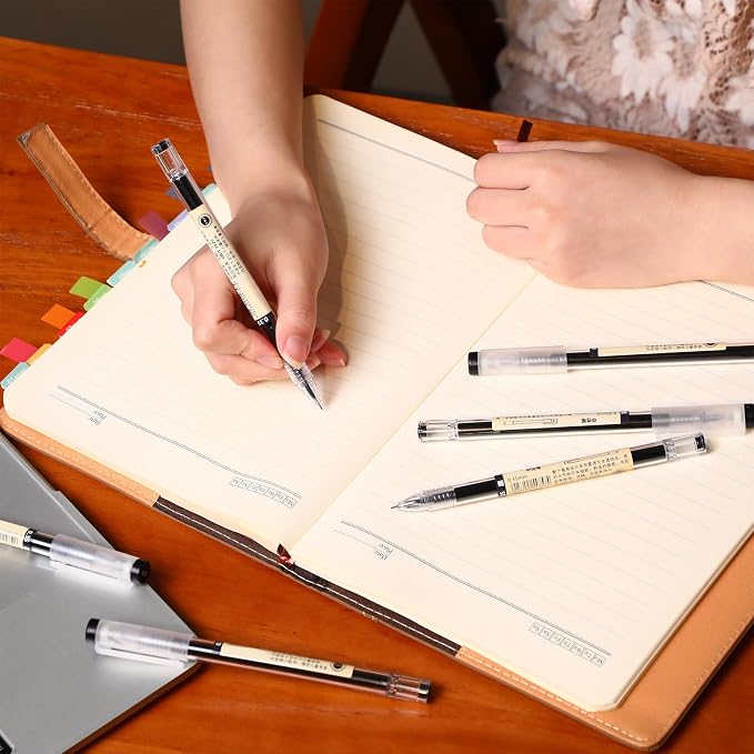 Chinco 12 Pieces 0.35 mm Black Gel Ink Pen Japanese Stationery Extra Fine - Image 8