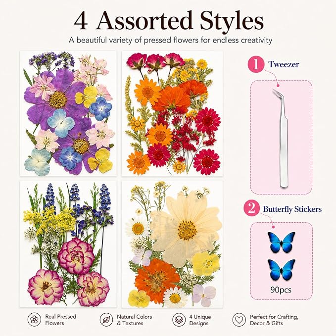 173 pcs Dried Flowers for Resin, Natural Flowers and Leaves Kit - Image 4