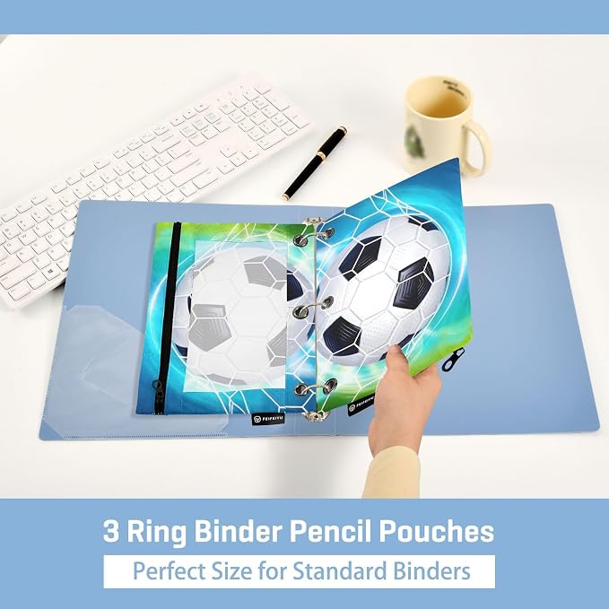 Soccer Ball Football on Field Pencil Pouch - Image 4