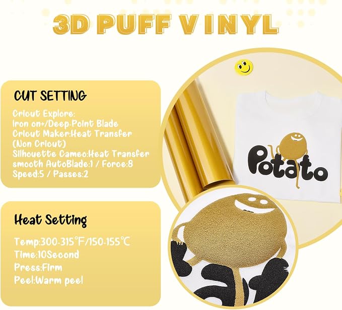 Tintnut Golden Palm Puff Heat Transfer Vinyl Roll, easy cut & weed, stretch - Image 5