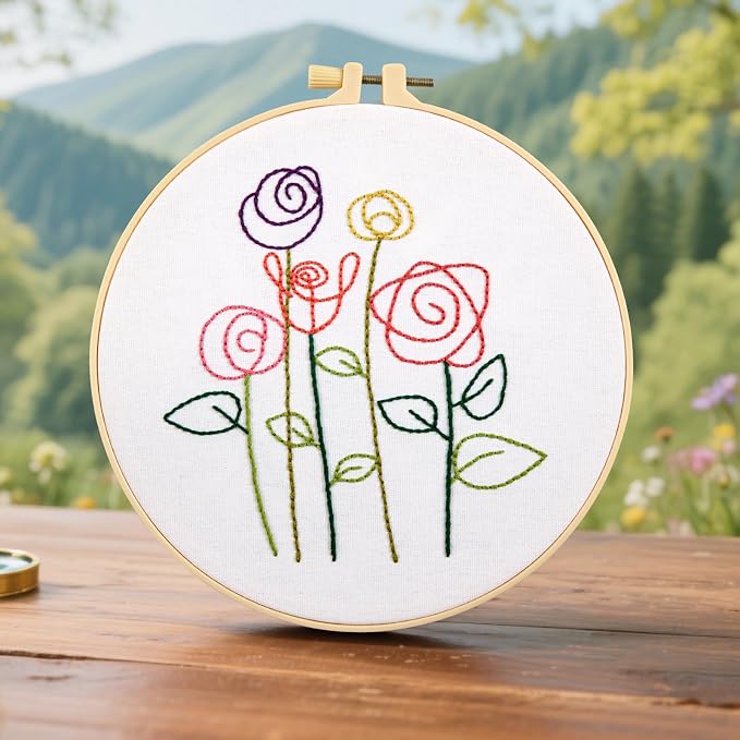 Easy Flower Embroidery Kits for Beginners Adults, Minimalism Embroidery Starter - Image 8
