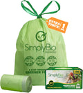 Simply Bio 3 Gallon Compostable Trash Bags Liners Drawstring, Heavy Duty Extra Thick 1 Mil, 11.36 Liter, 50 Bags, Small Kitchen Food Scrap Waste Bag, ASTM D6400, US BPI and OK Compost Home Certified