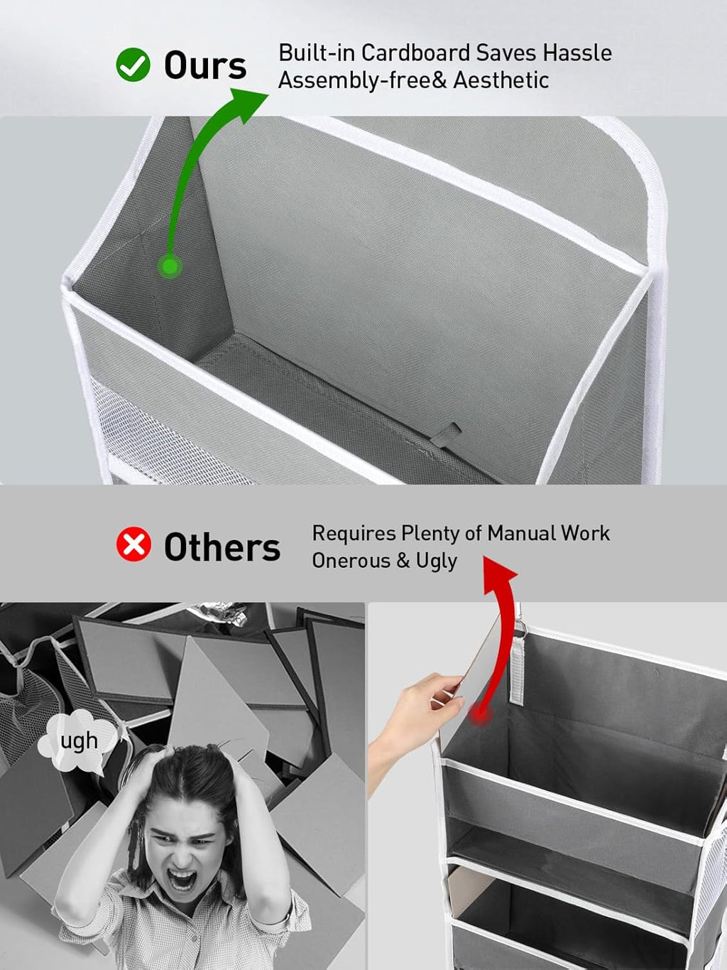 Yecaye 2 Pack Over The Door Organizer, 6-Tier Closet Door Hanging Organizer with 12 Mesh Pockets, Bathroom Organizers and Storage, Ultra Sturdy Large Capacity Over Door Storage Newborn Baby Essentials