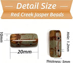 10x20mm Red Creek Stone Rectangle Gemstone Beads Jewelry Making | 20Pcs Natural - Image 3