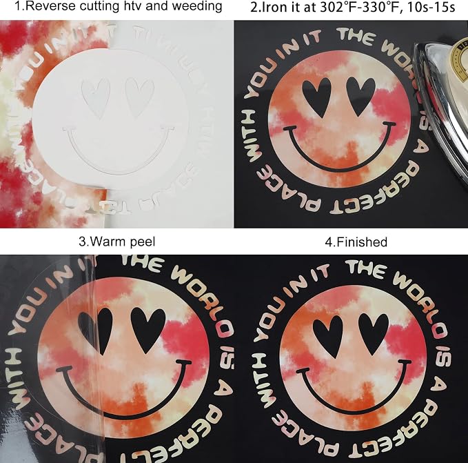 FUNKAKA Tie Dye HTV Heat Transfer Vinyl Bundle, 10 Sheets HTV Vinyl - Image 5