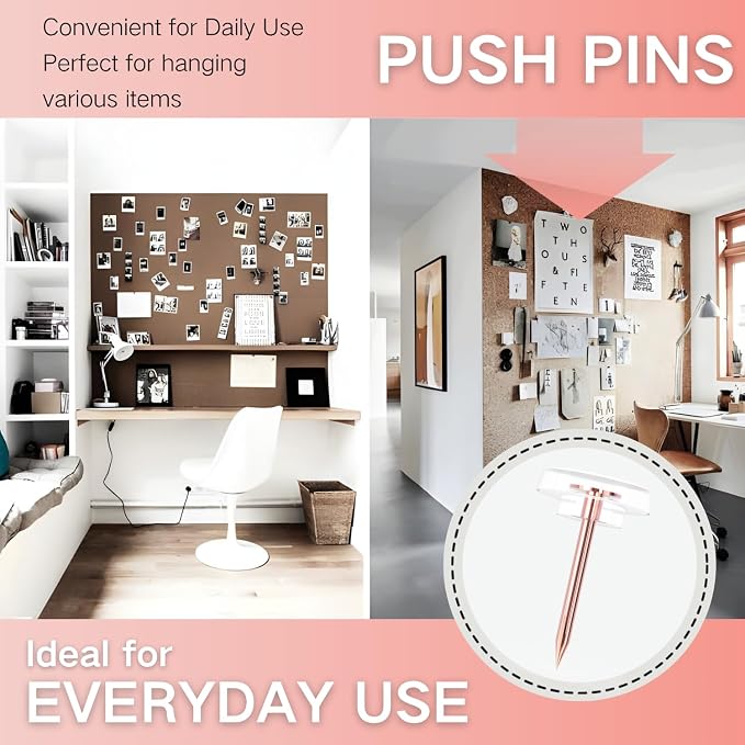 120 PCS Flat Rose Gold Push Pins - Image 5