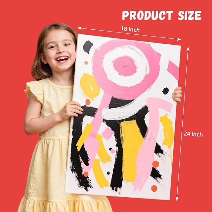 Simetufy 18 x 24 inch 5 Pcs Large Canvas Panels, Flat Painting Boards | Gesso - Image 2