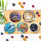 EWJRNSF 6 PCS Ocean Diamond Art Coasters DIY Kit - Image 4