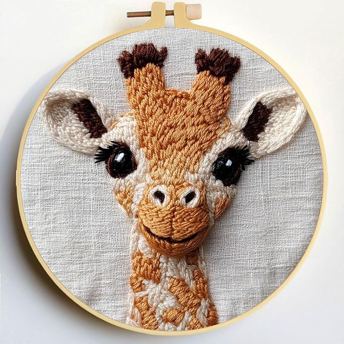 Punch Needle Kits Cute Giraffe Embroidery Starter Set by Unknown