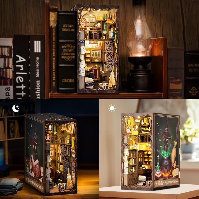 FsolisBook Nook Kit, 3D Wooden Puzzle - Image 2