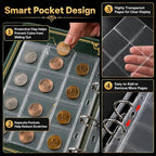 Coin Collection Book Holder for Collectors, 200 Pockets Collecting Album& 30 - Image 4