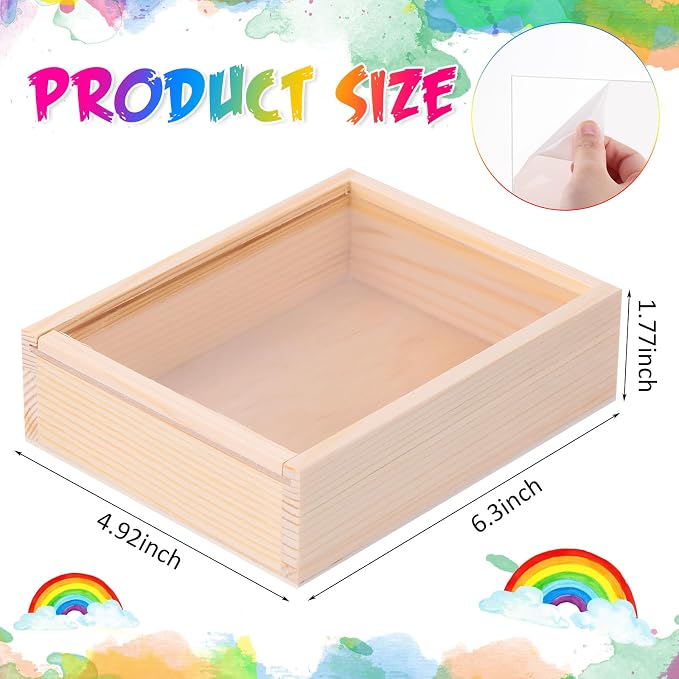 Thyle 24 Pcs Unfinished Wood Display Boxes - Image 2