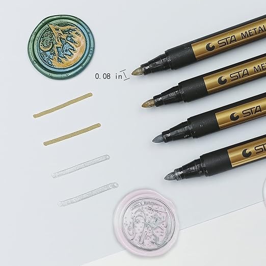 Wax Seal Pen Kit，Wax Seal Pen for Decorating Wax Seal Bead Sticks, Metallic - Image 2