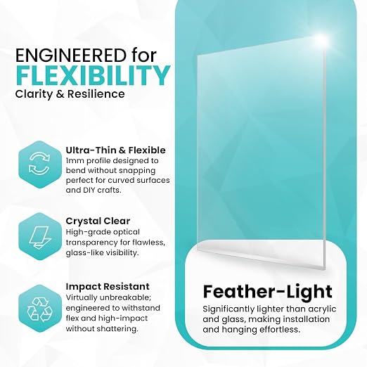 24"x36", Flexible PET Plexiglass Sheets | Transparent, shatter-resistant - Image 2