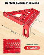 Saker 3D Multi-Angle Measuring Square Ruler, Aluminum Alloy Carpenter Square - Image 9
