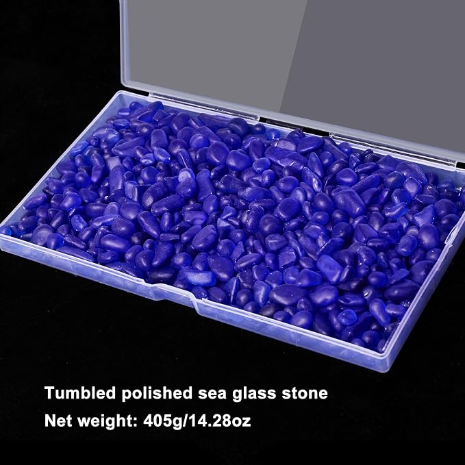 QEQEKAKA Sea Glass Stones for Crafts About 1LB Glass Pebbles Gemstones Bulk for - Image 4