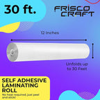 Frisco Craft Matte Clear Self Adhesive Laminating Roll 12" x 30 ft | Self - Image 2