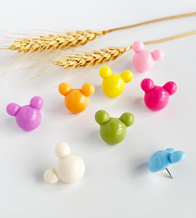 24 Pcs Cute Push pins, Colorful Decorative thumbtacks, Mouse Push pins - Image 3