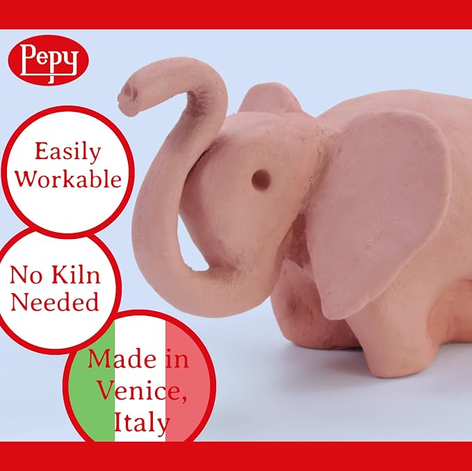 Pepy Premium European Air Dry Modeling Clay Terracotta 3 Pack 2.2 lb Bars - Image 2
