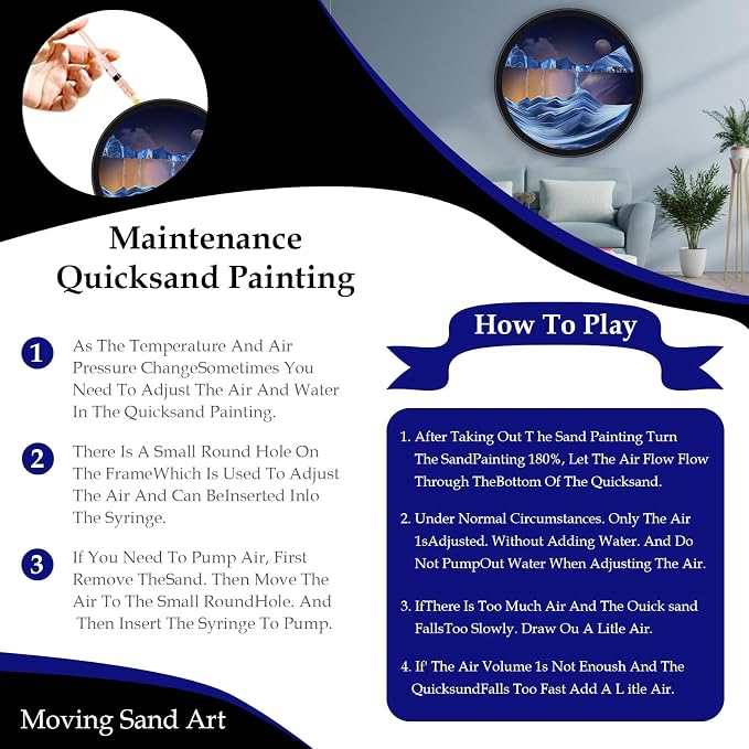 Mtadmai 17.3" Moving Sand Art, 3D Sand Art Pictures Deep Sea Sandscape Living - Image 4