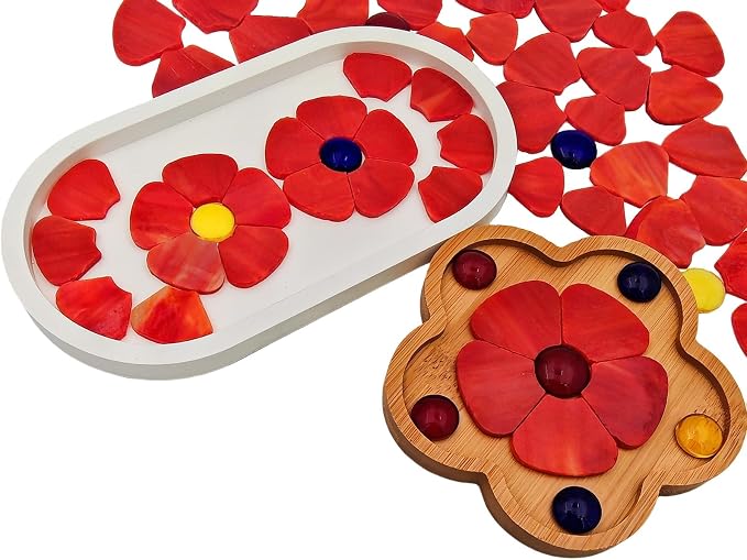 Esweny 12 Flower Stained Glass Mosaic Tiles - Image 7