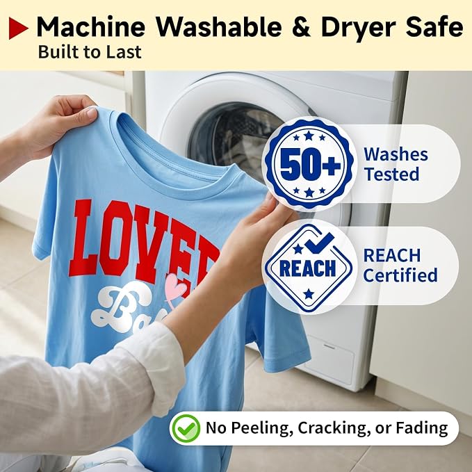 TECKWRAP Heat Transfer Vinyl for T-Shirts, 50+ Washes, REACH Certified & Dryer - Image 4