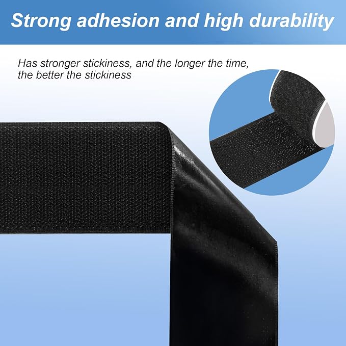 2''×27Ft Black Heavy Duty Hook And Loop Tape Adhesive, No Punching Picture Wall - Image 7