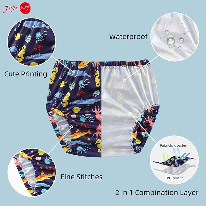 Joyo roy Plastic Underwear for Toddlers Cloth Diaper Cover Rubber Pants for Toddlers Diaper Covers for Boys Rubber Underwear for Toddlers Plastic Pants Plastic Diaper Covers for Toddlers Boys 6T