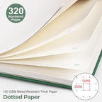 EMSHOI Dotted Journal Notebook, 320 Pages, A5 Size | Leather Hardcover - Image 2