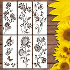 6 Pcs Large Flower Stencils for Painting, 5.9 X 13.7 Inch Flower Stencils for by FRAGRANTGARDEN
