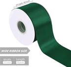 Forest Green 2.5 Inch Continuous 25 Yards Satin Wired Ribbon - Image 2