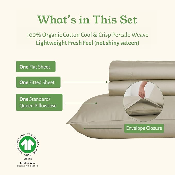 California Design Den Soft 100% Organic Cotton Sheets Twin XL Size Set - Image 4