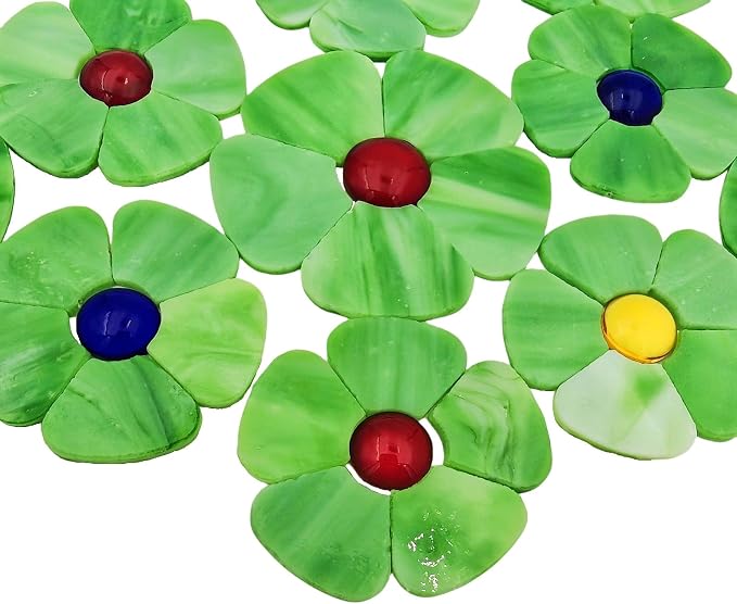 Esweny 12 Flower Stained Glass Mosaic Tiles - Image 6