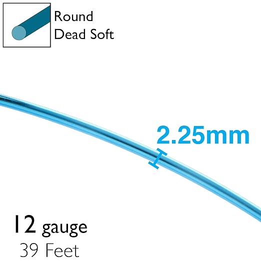 The Beadsmith Anodized Aluminum Wire – 12 Gauge – 39 feet – Turquoise Color – - Image 4