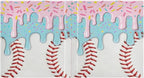 Baseball Red White Stripe Pattern Round Ring Binders 1.5 Inch Ice Cream 3 Ring - Image 2