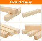 MECCANIXITY 4Pcs Basswood Carving Block, 1.2"x1.2"x8" Square Wooden Dowels - Image 4