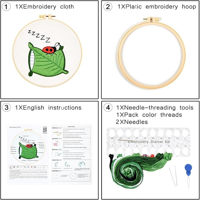 Embroidery Kits for Beginners Adults, Cute Hand Embroidery Starter Kit - Image 4