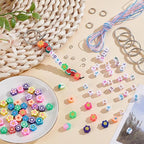 CRAFTYMELODY 606Pcs DIY Keychain Making Crafts Kits Beaded Keychain Making Kit - Image 5
