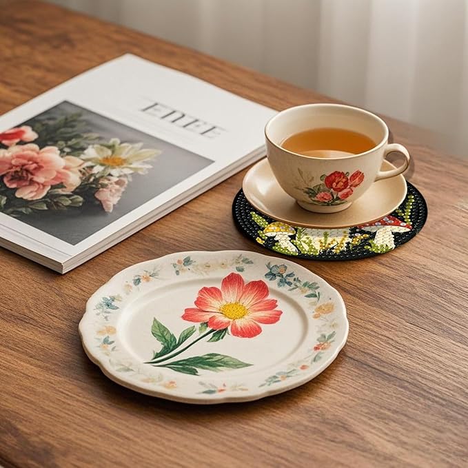 EWJRNSF 6 PCS 5D Diamond Painting Coasters Kits - Image 8