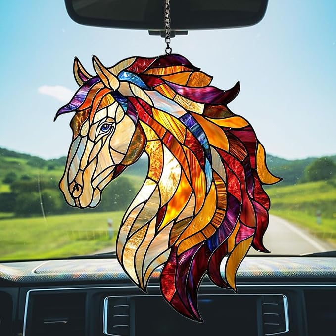 Colorful Horse Exotic Acrylic Suncatcher Stained Glass Effect Window Car - Image 5