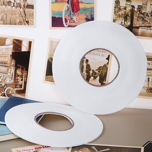 Tatuo 2 Rolls Double Sided Foam Tape 1/8 Inch by 50 Feet White PE Foam Tape - Image 7