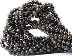 60PCS 6mm Natural Golden Obsidian Gemstone Round Loose Beads Crystal Energy - Image 3