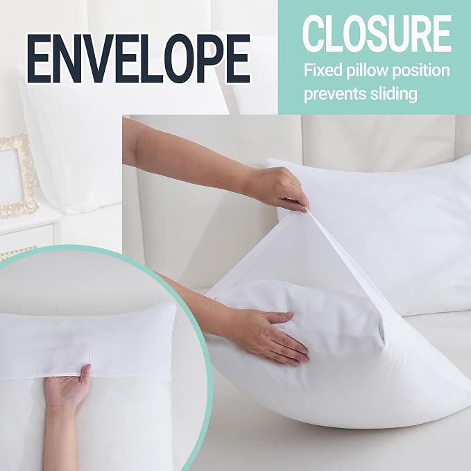 ZPECC White Pillow Cases Standard Size Set of 4, 20x26 Envelope Closure - Image 5