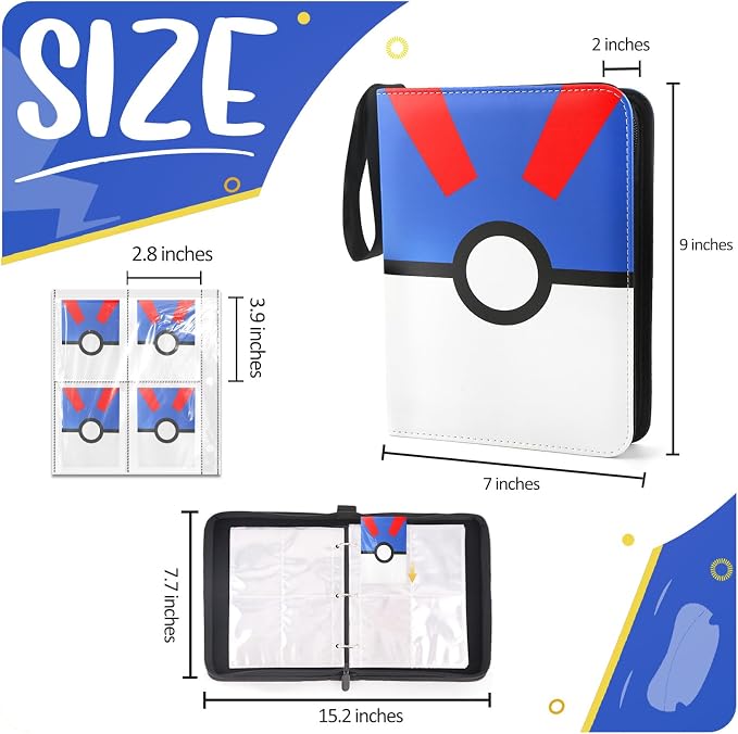 Card Binder 4 Pocket, Trading Card Holder Fits 400 Cards - Image 2