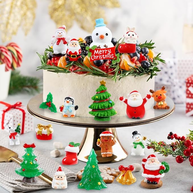 DIYDEC 32Pcs Christmas Miniature Figurines, Mini Resin Figurines to Hide Small - Image 5